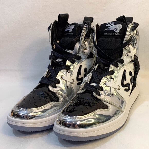Sia Collective D.1.Y Super Villain high-top sneakers chrome white black